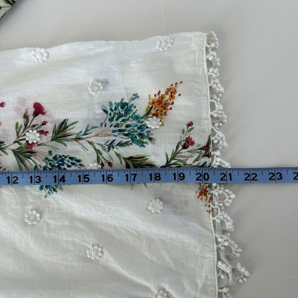FARM RIO Louise Floral Print Womens Sz S Blouse Embroidery Puff Sleeves Romantic - Picture 10 of 14